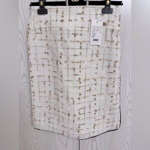 CHANEL Ivory and Metallic Skirt